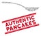 Empty Spoon Line Mosaic and Grunge Authentic Pancakes Stamp