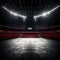 Empty stadium or arena with dramatic stillness