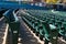 Empty stadium seating in large amphitheater