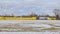 Empty stadium in Slavyansk, panoramic shot