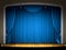 Empty stage with blue curtain