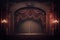 An empty stage with curtain of a classic theater, illustration generated by AI