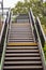 Empty stairs to British rural train station