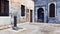 Empty street with ancient buildings in Venice