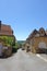 An empty street in the Bastide town of Domme in the Dordogne region of France