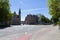 Empty street junction from Bruges city
