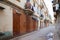 Empty street perspective. Old Tangier, Morocco