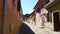 Empty street in Sighisoara City , Transylvania , Romania