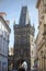 Empty streets of Prague and the Powder tower