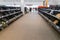 Empty supermarket shelves due to Covid-19, Coronavirus, pandemic induced stockpiling