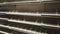 Empty supermarket shelves, selective focus