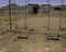 Empty swings in an Australian outback county ghost town