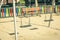 Empty swings in a playground due to covid-19 quarantine.coronavirus prevention