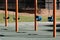 Empty swingset on a sunny playground