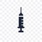 Empty syringe transparent icon. Empty syringe symbol design from