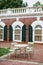 Empty Table and Chairs Outside of The Rotunda at the University of Virginia, UVA