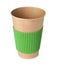 Empty takeaway paper coffee cup isolated