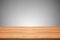 Empty teak wood table top on gray background,space montage you p