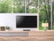 Empty television screen with nature view 3d render.