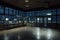 empty terminal at night with moonlight shining through the windows