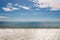 Empty terrace with blue sky background