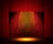 Empty theatre stage with curtain. Background for show, presentation, concert, design