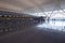 Empty ticket counter and reflections at JFK International Airport, New York City, New York