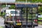 Empty tilt trailer truck on uk motorway in fast motion