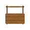Empty toolbox. wooden tool box. vector illustration