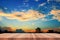 Empty top of wooden table shelf with sunset beautiful