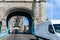 An empty Tower Bridge during day with no traffic, London