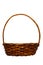 Empty Traditional Rustic Wicker Basket Isolated