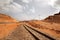 Empty train Railway in Desert