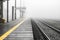 Empty train station platform