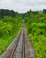 Empty tramway rail tracks