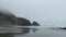 Empty tranquil calm seaside waves morning foggy shoreline ocean wave tide pool video