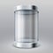 Empty transparent glass cylinder 3d showcase isolated vector illustration