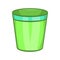 Empty trash can icon, cartoon style