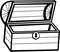 empty treasure chest vector illustration