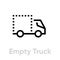 Empty Truck Delivery icon. Editable line vector.