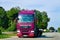 Empty truck in the road, in Poland. Lorry transport delivering some freight cargo