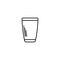 empty tumbler or glassware icon on white background. simple, line, silhouette and clean style