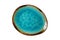 Empty turquoise color irregular plate isolated