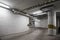 Empty underground concrete parking interior