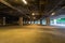 Empty underground garage, cars parking
