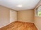 Empty unfurnished bedroom interior with built in closet