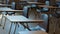 empty university classroom background image, 3d rendering