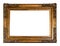 Empty Vintage Carved Wooden Frame, in Golden color with Clipping