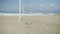 Empty volleyball field at the beach on summer day