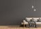 Empty wall mock up in Scandinavian style hipster interior. Minimalist modern interior design. 3D illustration